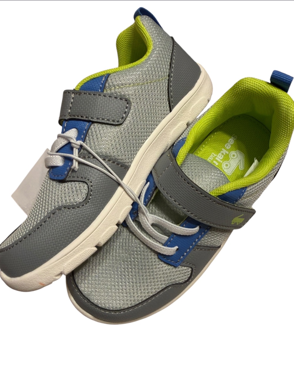 See Kai Run Gray and Blue Athletic Sneakers with Lime Accent NWT Size 12